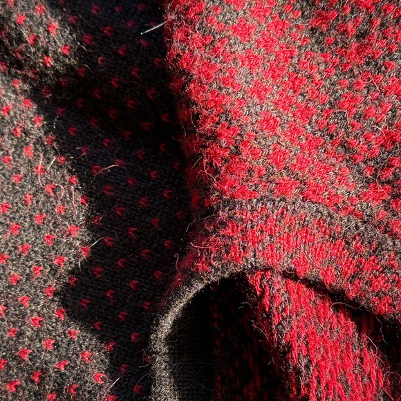 Alpaca Imports Sweater Cardigan Handmade Alpaca Wool Black Red Women’s XL - Picture 6 of 9